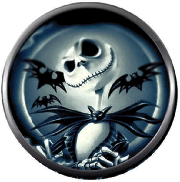 Bats With Nightmare Before Christmas Jack Skellington Blue Haze 18MM - 20MM Charm for Snap Jewelry