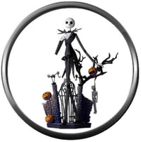Standing At Gate Jack Skellington Halloween Town Nightmare Before Christmas 18MM - 20MM Snap Jewelry Charm