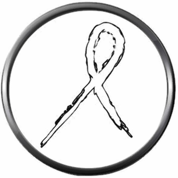 Sketch Art Lung Cancer White Ribbon Support Awareness Faith Hope Believe Find The Cure 18MM - 20MM Snap Jewelry Charm