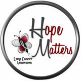Butterfly Hope Matters Lung Cancer White Ribbon Support Awareness Find The Cure 18MM - 20MM Snap Jewelry Charm