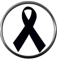 Find The Cure Melanoma Skin Cancer Black Awareness Ribbon Support Hope Believe 18MM - 20MM Snap Jewelry Charm