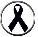 Find The Cure Melanoma Skin Cancer Black Awareness Ribbon Support Hope Believe 18MM - 20MM Snap Jewelry Charm