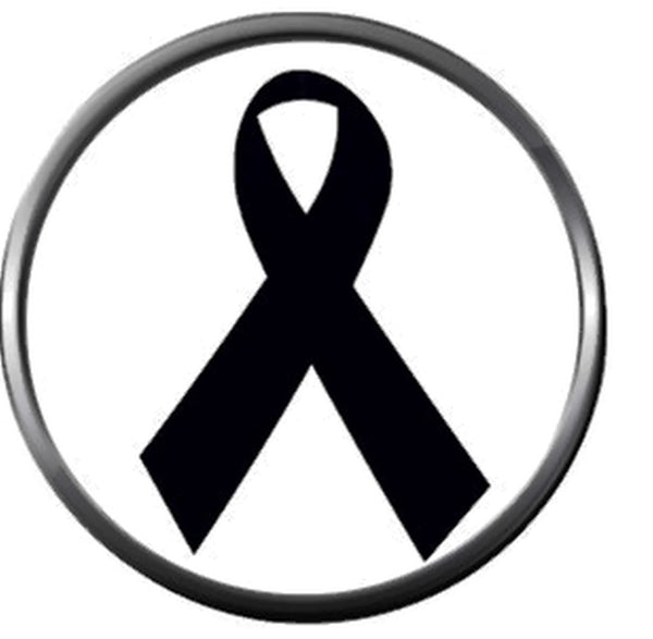 Find The Cure Melanoma Skin Cancer Black Awareness Ribbon Support Hope Believe 18MM - 20MM Snap Jewelry Charm