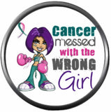 Wrong Girl Thyroid Cancer Fight Teal Pink Blue Awareness Ribbon Support Believe Find Cure 18MM - 20MM Snap Jewelry Charm