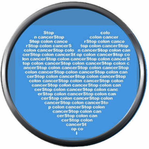 Stop Colon Cancer Blue Ribbon Heart Support Awareness Believe Find The Cure 18MM - 20MM Snap Jewelry Charm