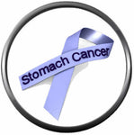 Periwinkle Blue Stomach Cancer Survivor Fight Awareness Ribbon Support Believe Find Cure 18MM - 20MM Snap Jewelry Charm