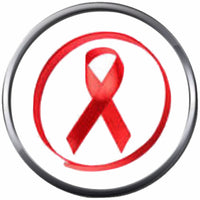 Cool Swirl Ribbon HIV And AIDS Red Awareness Ribbon Wear For Hope Find The Cure 18MM - 20MM Snap Jewelry Charm