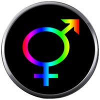 Black Background With Transgender Symbol Colorful Rainbow Pride Gay Lesbian Transgender Pride LGBT LGBTQ 18MM - 20MM Snap Jewelry Charm
