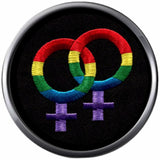 Rainbow Lesbian Symbol Gay Lesbian Transgender Pride LGBTQ 18MM - 20MM Snap Jewelry Charm