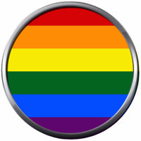 Rainbow Flag Colorful Snap Gay Lesbian Transgender Pride LGBTQ 18MM - 20MM Snap Jewelry Charm