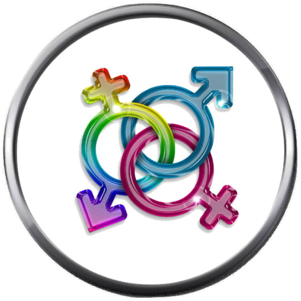 Intertwined Colorful Rainbow Pride Symbols Gay Lesbian Transgender Pride LGBT LGBTQ 18MM - 20MM Snap Jewelry Charm