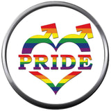 Cool Symbol Rainbow Heart Gay Lesbian Transgender Pride LGBTQ 18MM - 20MM Snap Jewelry Charm