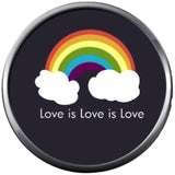 Love Is Love Is Love Gay Lesbian Transgender Pride Rainbow And Clouds LGBTQ 18MM - 20MM Snap Jewelry Charm
