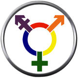 Transgender Colorful Pride Symbols Gay Lesbian Transgender Pride LGBT LGBTQ 18MM - 20MM Snap Jewelry Charm