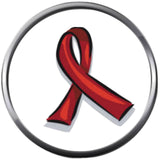 Cool HIV And AIDS Red Awareness Ribbon Wear For Hope Find The Cure 18MM - 20MM Snap Jewelry Charm