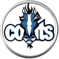 NFL Indianapolis Colts Colt Blue on White Football Lovers 18MM - 20MM Snap Charm Jewelry