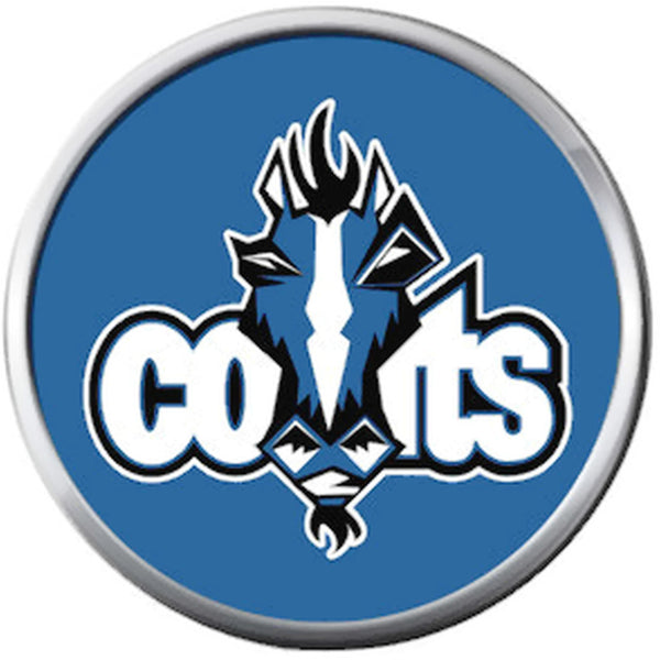 NFL Indianapolis Colts Colt Blue on Blue Football Lovers 18MM - 20MM Snap Charm Jewelry