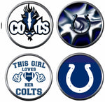 Set of 4 Indianapolis Colts NFL Cool Football Logo  18MM - 20MM Snap Jewelry Charms New Item