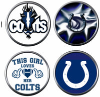 Set of 4 Indianapolis Colts NFL Cool Football Logo  18MM - 20MM Snap Jewelry Charms New Item