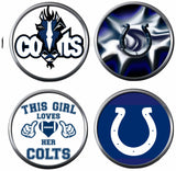 Set of 4 Indianapolis Colts NFL Cool Football Logo  18MM - 20MM Snap Jewelry Charms New Item