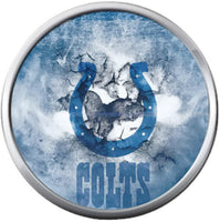 NFL Indianapolis Colts Horseshoe Bustin Thru Football Lovers 18MM - 20MM Snap Charm Jewelry
