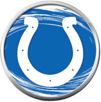 NFL Indianapolis Colts Swirl Design Horseshoe Football Lovers 18MM - 20MM Snap Charm Jewelry