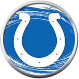 NFL Indianapolis Colts Swirl Design Horseshoe Football Lovers 18MM - 20MM Snap Charm Jewelry