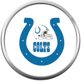 NFL Indianapolis Colts Helmet Horseshoe Football Game Lovers 18MM - 20MM Snap Charm Jewelry
