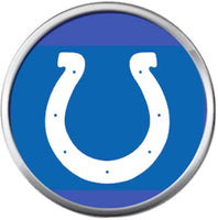 NFL Indianapolis Colts Horseshoe on Blue Football Lovers 18MM - 20MM Snap Charm Jewelry