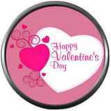 Happy Valentines Day Pink Artistic Heart Celebrate Holiday 18MM - 20MM Snap Jewelry Charm