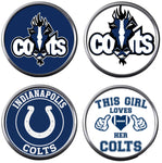 Set of 4 Indianapolis Colts NFL Blue Football Logo  18MM - 20MM Snap Jewelry Charms New Item