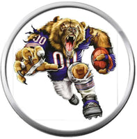 Mean Game Face Chicago Bears NFL Logo With Bear Football Lovers Team Spirit 18MM - 20MM Snap Jewelry Charm