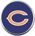 Chicago Bears NFL Logo On Blue Football Lovers Team Spirit 18MM - 20MM Snap Jewelry Charm