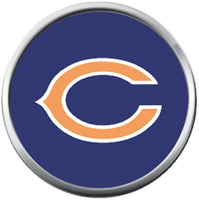 Chicago Bears NFL Logo On Blue Football Lovers Team Spirit 18MM - 20MM Snap Jewelry Charm