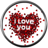 I Love You Confetti Sprinkle Heart Happy Valentines Day Celebrate Holiday 18MM - 20MM Snap Jewelry Charm