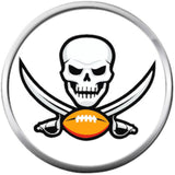 Tampa Bay Buccaneers NFL Logo Skull With Football And Sword Team Spirit 18MM - 20MM Snap Jewelry Charm
