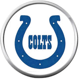 NFL Indianapolis Colts Blue Horseshoe Football Game Lovers 18MM - 20MM Snap Charm Jewelry