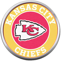 Kansas City Chiefs NFL Circle Football Lovers Team Spirit 18MM - 20MM Snap Jewelry Charm