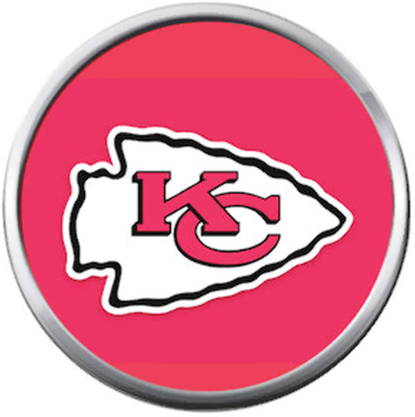 Kansas City Chiefs NFL Logo On Red Football Lovers Team Spirit 18MM - 20MM Snap Jewelry Charm