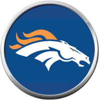 NFL Denver Broncos Bronco Horse on Blue Football Lovers 18MM - 20MM Snap Charm Jewelry