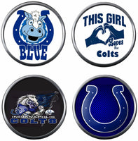 Set of 4 Indianapolis Colts Blue Horseshoe Logo NFL  18MM - 20MM Snap Jewelry Charms New Item