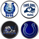 Set of 4 Indianapolis Colts Blue Horseshoe Logo NFL  18MM - 20MM Snap Jewelry Charms New Item
