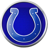 NFL Indianapolis Colts Bright Blue Horseshoe Football Lovers 18MM - 20MM Snap Charm Jewelry