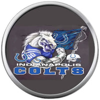 NFL Indianapolis Colts Bad Ass Game Face Colt Blue Football Lovers 18MM - 20MM Snap Charm Jewelry