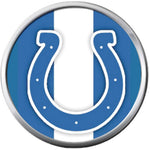 NFL Indianapolis Colts Blue and White Horseshoe Football Lovers 18MM - 20MM Snap Charm Jewelry