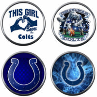 Set of 4 Indianapolis Colts Love Horseshoe Logo NFL  18MM - 20MM Snap Jewelry Charms New Item