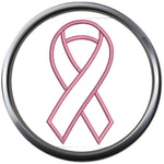 Pink Breast Cancer Ribbon Survivor Cure By Awareness 18MM - 20MM Snap Jewelry Charm