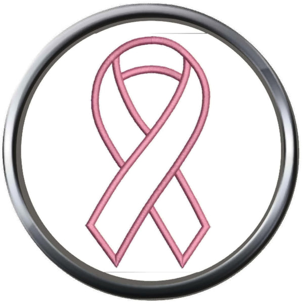 Pink Breast Cancer Ribbon Survivor Cure By Awareness 18MM - 20MM Snap Jewelry Charm