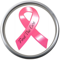 Find The Cure Pink Breast Cancer Ribbon Survivor Cure By Awareness 18MM - 20MM Snap Jewelry Charm
