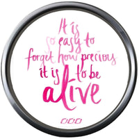 How Precious To Be Alive Pink Breast Cancer Ribbon Survivor Cure By Awareness 18MM - 20MM Snap Jewelry Charm